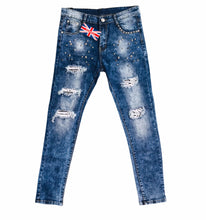 Load image into Gallery viewer, FASHIVO Skinny Fit Distressed Jeans with Studs