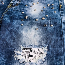 Load image into Gallery viewer, FASHIVO Skinny Fit Distressed Jeans with Studs