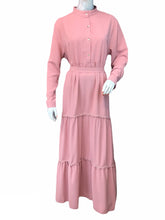 Load image into Gallery viewer, FASHIVO Solid Tiered Midi Dress with Long Sleeves (Imported)