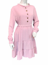 Load image into Gallery viewer, FASHIVO Solid Tiered Tunic Dress with Long Sleeves (Imported)