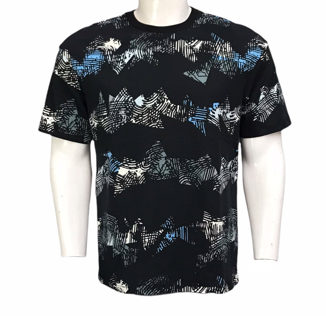 Slim Fit Printed T-shirt with Round Neck and Short Sleeves (imported)