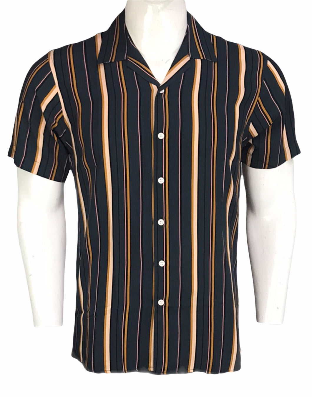 Short Sleeve Turkish Style Printed Striped shirt